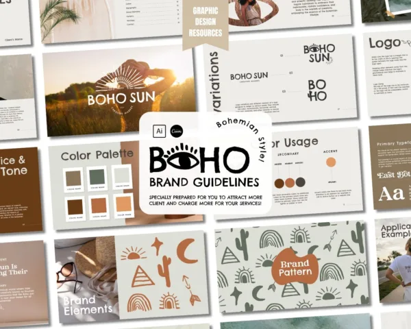 Brand Book brand guidebook brand guidelines canva template brand styleguide brand identity boho brand guidelines bohemian brand guidelines guidelines template brand guidelines canva brand guideline canva template brand design templates brand book template