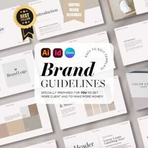 Brand Guidelines Template for Illustrator Indesign and Canva